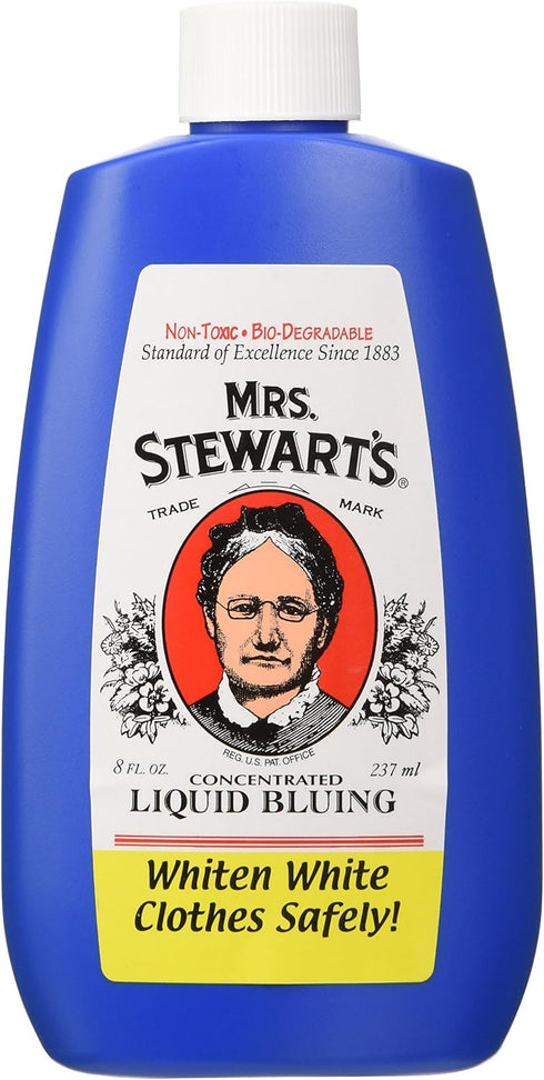 Mrs. Stewart's Concentrated Liquid Bluing, Non Toxic Laundry Whitener, 8-ounce Bottle (Pack of 2)...