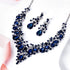 EVER FAITH Women's Crystal Elegant Bridal Floral Cluster Teardrop Statement Necklace Earrings Set...