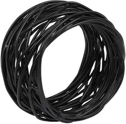 Handmade Round Mesh Black Napkin Rings Holder for Dinning Table Parties Everyday, Set of 6...