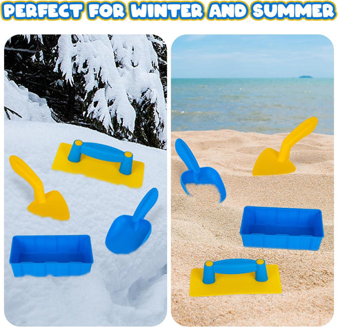 ArtCreativity Sand Brick Maker for Kids - 4 Piece Sand Toy Set - Outdoor Sand Block Playset for Building with 2 Shovels, Sand Brick Mold, and Leve...