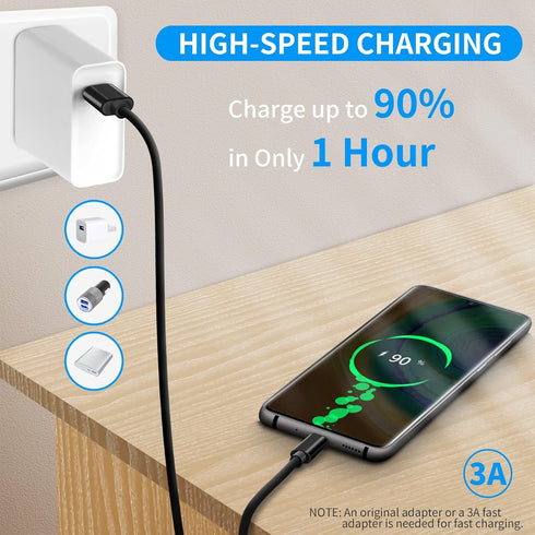 1FT USB C Cable 10Gbps Data Transfer, USB C 3.1 Gen 2 to USB Cable, Type C 3A Fast Charging Cable for iPhone 15, Galaxy S21/S20, Samsung T7, Porta...