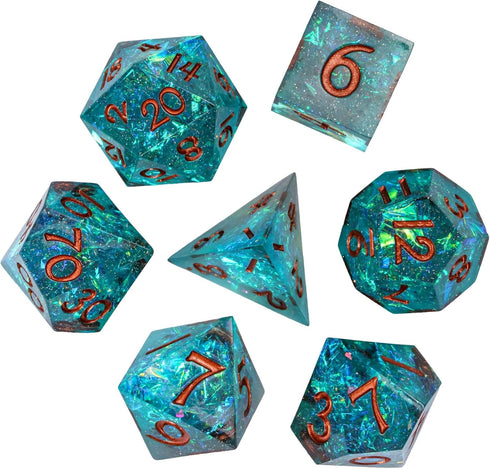 7PCS DND Dice Set,Handmade Sharp Edge Dice Set D&D RPG Polyhedral Dice,for Dungeons and Dragons TTRPG Games Roleplaying Games Shadowrun Pathfinder...