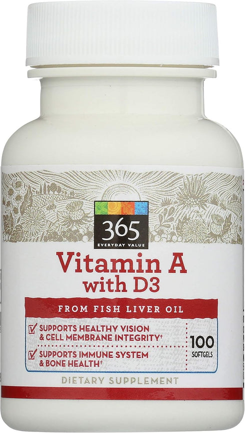 365 Everyday Value, Vitamin A with D3, 100 ct...