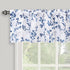 Navy Blue Valance for Windows, Watercolor Botanical Flowers Leaves Printed, Rod Pocket Window Treatments Navy and White Valances for Kitchen Cafe ...