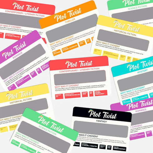 Plot Twist: 36 Book Recommendation Scratch Off Cards across 8 Unique Fictional Genres. Gift for Couples, Book Lovers, Readers, Book Clubs....