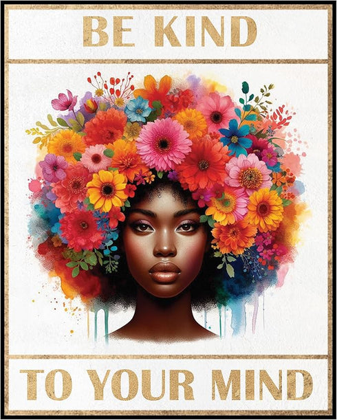 Posterizer 1 pcs-be kind to your mind- positive quote-Motivational & Inspirational Art-Inspirational Women's Art-Gifts for Women-Decor for Home & ...