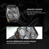 Avaner Mens Punk Watch, Unique Big Face Dual Time Zone Wristwatch, Analog Quartz Leather Strap Sport Watches with Decorative Compass and Thermomet...