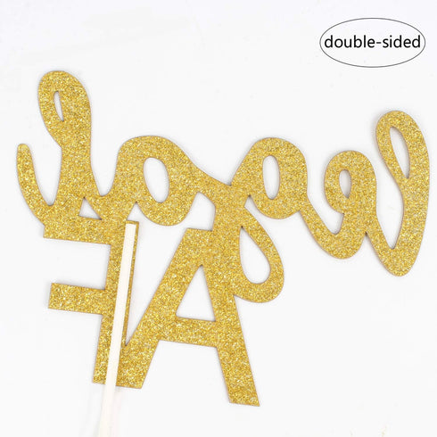 Legal AF Birthday Cake Topper for 18th / 19th / 21st Birthday Party Decorations (Double Sided Gold Glitter)...