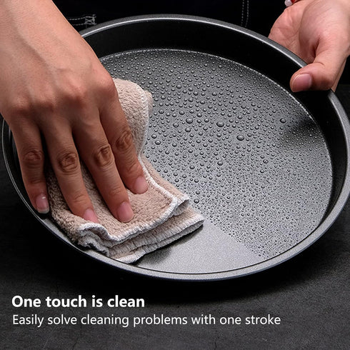 2Pcs Pizza Pan Carbon Steel Non Stick Deep Thickened Food Biscuits Baking Pan Round Pizza Bakeware Sheet Set for Kitchen Bakery Oven(9 in)...