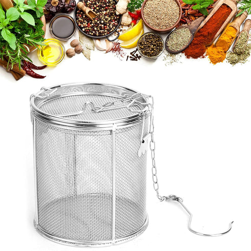 AUNMAS Stainless Steel Tea Ball Strainer and Spice Filter, 4.7 Inch Infusion Basket for Loose Leaf Tea, Soup Seasonings, Broth with Hook,12 x 13cm...
