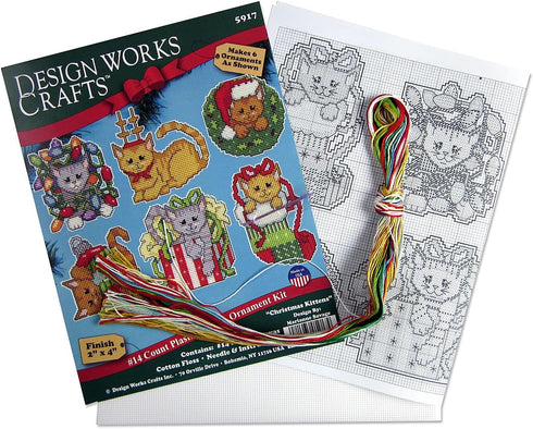 Design Works Crafts Kittens Counted Cross Stitch Ornament Kit, Various (Christmas)...