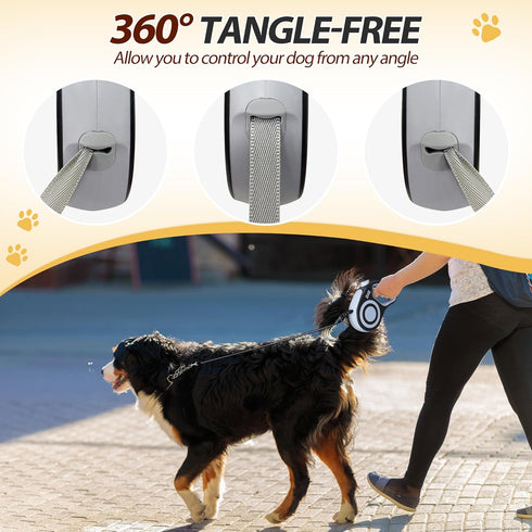 Retractable Dog Leash 16FT, Dog Walking Leash for for Medium Dogs up to 77 lbs,Tangle Free Dog Leash...