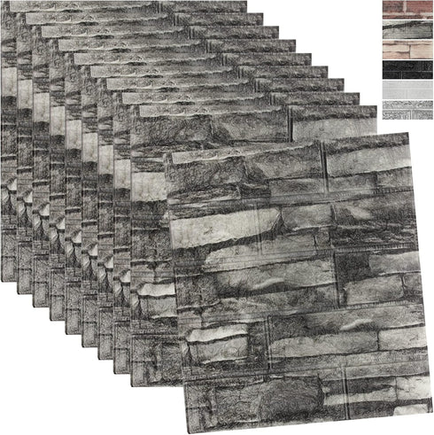 WAPANE 3D Brick Peel and Stick Wallpaper, 3D Wall Panels Self Adhesive, Removable Wallpaper Waterproof PE Foam Paintable,for Bedroom/Living Room/K...