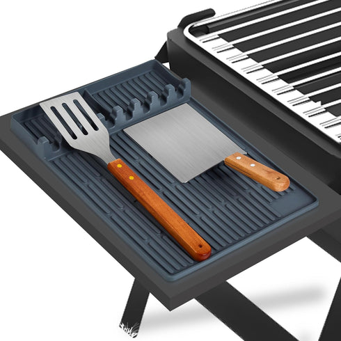 ISSEVE Silicone Griddle Tools Mat for Blackstone, Large Silicone Spatula Mat with Drip Pad, Grill BBQ Caddy Utensils Holder for Kitchen, Cooking &...
