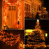 Orange LED Outdoor Halloween Lights, Halloween Decorations, 39 FT 100 LED Mini Lights with 8 Lighting Modes,Connectable String Light Plug in for G...