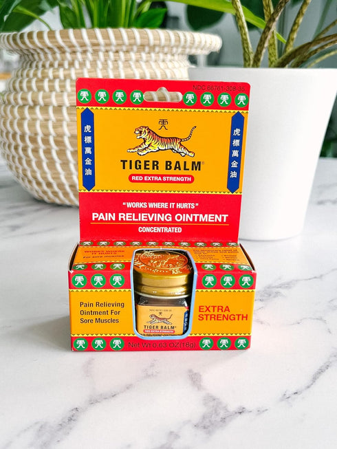 Tiger Balm Pain Relieving Ointment, Extra Strength, 0.63 Ounce, Cinnamon Yellow (Pack of 1)...