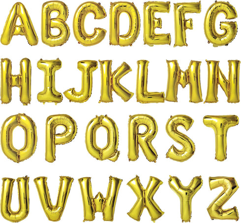 16 Inch Gold Letter Balloons Mylar Foil Alphabet Letter A-Z Balloons Set for Wedding Birthday Party Decoration Banner(26pcs Pack,) (Gold)...