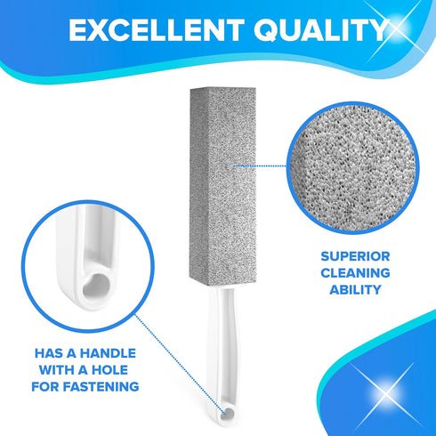 DISIWENE Pumice Cleaning Stone with Handle Toilet Bowl Cleaner Hard Water Ring Remover for Bath/Pool/Kitchen/Household Cleaning (2, 2 Pack with Ha...