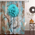 JAWO Teal Dahlia Shower Curtain, Dahlia Flower on Rustic Wooden Plank Country Style, Fabric Shower Curtain Set with 12 Hooks Bathroom Curtain Wate...