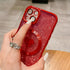Compatible with iPhone 15 Plus 6.7 Inch Case with Magsafe, Plating Heart Glitter Magnetic Case for Women Girl TPU Camera Protection Back Cover for...