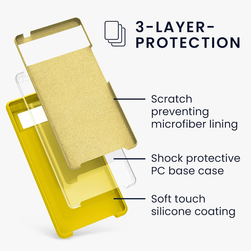 kwmobile Case Compatible with Google Pixel 6 Case - TPU Silicone Phone Cover with Soft Finish - Radiant Yellow...