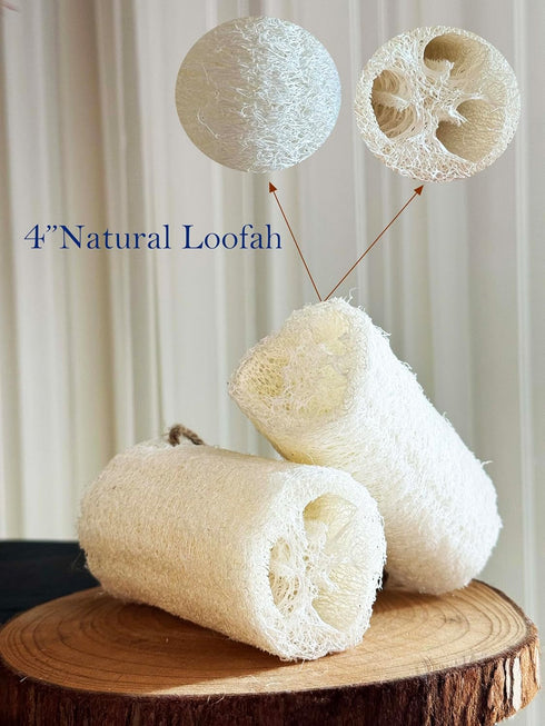 4" Plant Sponge 100% Natural Loofah Dish Sponges, Natural Dishwashing Sponges for Kitchen, Kitchen Scrubber Loofahs - 24 Pack...