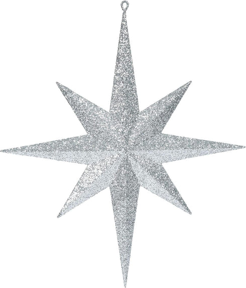 Vickerman 15.75" Silver Iridescent Glitter Bethlehem Star Christmas Ornament...