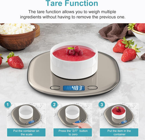 Ultrean Food Scale 33lb/15Kg Digital Kitchen Scale for Food Ounces and Grams Cooking Baking, 1g/0.1oz Precise Graduation, USB Rechargeable, 6 Weig...