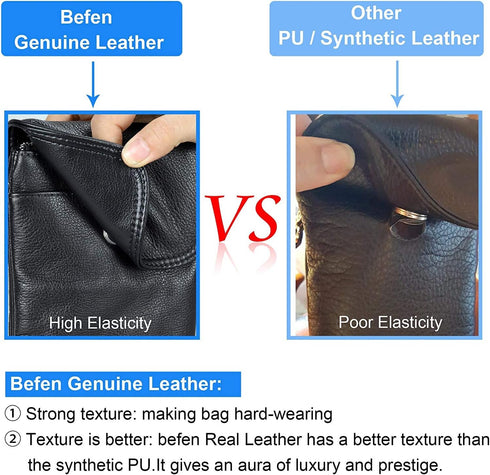 befen Genuine Leather Small Crossbody Bags for Women Cell Phone Bag Cross Body Purses,Silver Zipper...