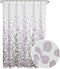 Zenna Home Sylvia Printed Faux Silk Fabric Shower Curtain, Machine Washable with Button Hole Header, Semi-Sheer Polyester Fabric Shower Curtain fo...