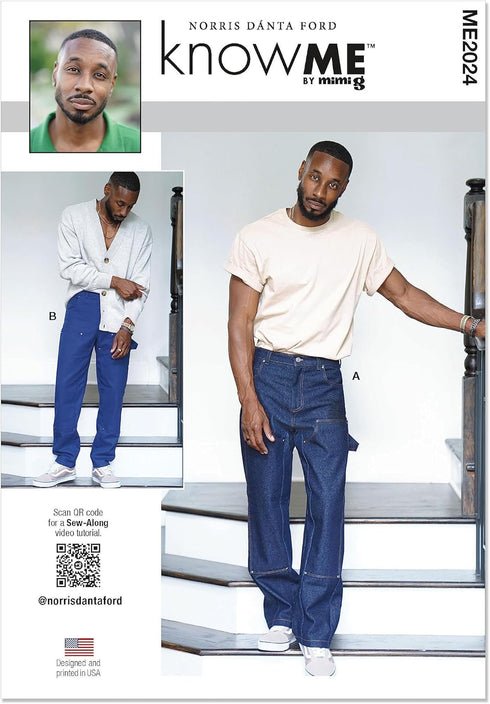 Know Me Men's Straight Leg Jeans Sewing Pattern Packet by Norris Dánta Ford, Design Code ME2024, Sizes 44-46-48-50-52...