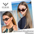LVIOE Polarized Sunglasses for Women, Rhinestone Wrap Around Sunglasses with UV Protection Lens LS008...