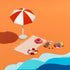 Set of 5 Mini Beach Umbrella Dollhouse Decor: 6x4cm Ornament Plastic Miniature Sunshade with Base DIY Accessories for Yard, Garden, Swimming Pool,...