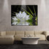 Canvas Wall Art - White Lotus and Black Zen Stones Picture - Modern Wall Decor Gallery Canvas Wraps Giclee Print Stretched and Framed Ready to Han...