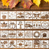 24pcs Fall Stencils, 3x3inch Small Fall Sign Stencils Reusable Fall Stencils for Painting on Wood Autumn Templates for Thanksgiving DIY Crafts on ...