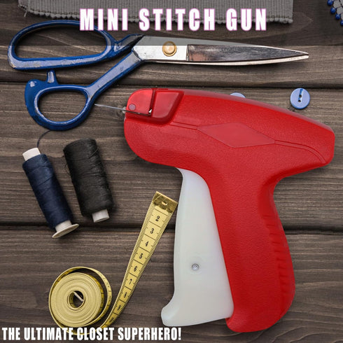 Quick Clothing Fixer, Mini Stitch Gun for Clothes, Quilt Tacking Gun, Mini Tagging Gun, Hemming Sewing Tool Kit with 2 Needles,500 Black & 500 Whi...
