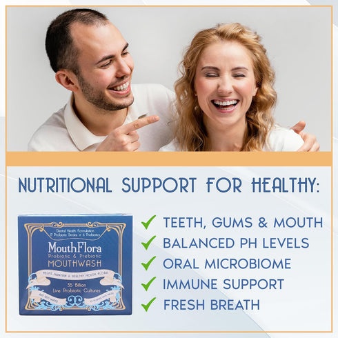 Probiotic & Prebiotic Mouthwash | Dental Health Formulation | 17 Probiotic Strains + 6 Prebiotics | 35 Billion CFUs | Concentrated Powder Formulat...