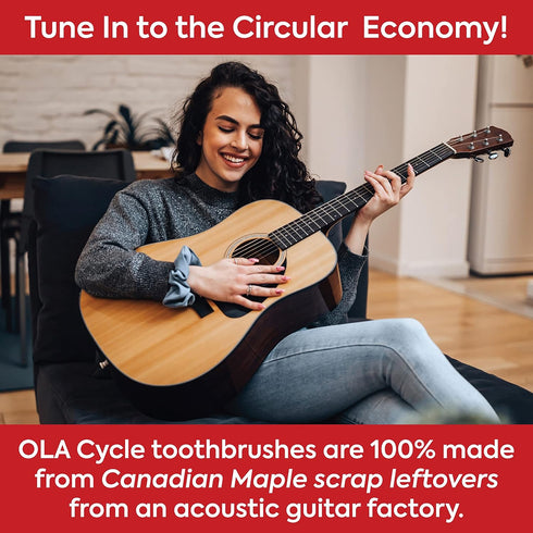 Canadian Maple Toothbrush | Low Impact Bamboo Alternative | Canadian Made from Guitar Factory Scraps | Stays Hygienic & Holds Bristles Better | So...