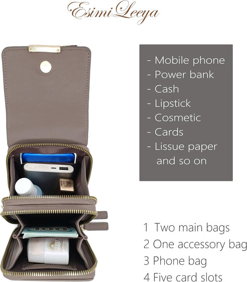 Esimileeya Small Cell Phone Crossbody Bags for Women Trendy Purses Touchscreen Functional Shoulder Bag with Credit Card Slots...