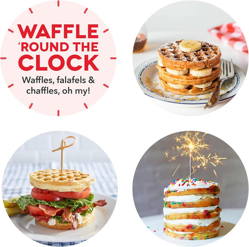 DASH DMW100RP Mini Maker for Individual Waffles, Hash Browns, Keto Chaffles with Easy to Clean, Non-Stick Surfaces, 4 Inch, White Rainbow...