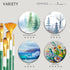 ARTIFY 2023 New Paint Brush Set, 15 Pcs Paint Brush Set for Acrylic Watercolor Oil and Gouache Painting - Green & White...