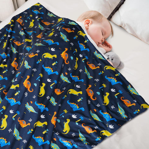 david's kids Minky Baby Blanket for Boys, Soft Lightweight Micro Fleece Blanket with Double Layer, Dotted Backing, Breathable Receiving Blanket fo...