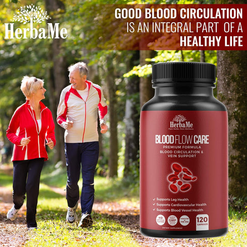 Blood Circulation Supplement, 120 Capsules, Supports Leg Vein, Heart, Vessels and Cardiovascular Health with Niacin, L-Arginine, Ginger, Cayenne P...