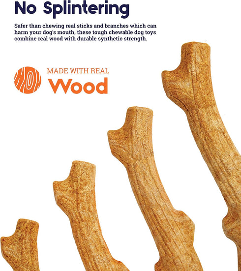Petstages Super Dogwood Dog Chew Toy, Medium - Safe & Long Lasting Chewable Sticks Made of Natural Wood and Durable Synthetic – USA Made...