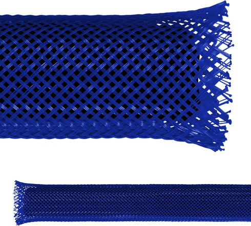 Electriduct 1/4" PET Expandable Braid Sleeving Flame Retardant Flexible Wire Mesh for Cord Management and Cable Protection - 25 Feet - Blue...