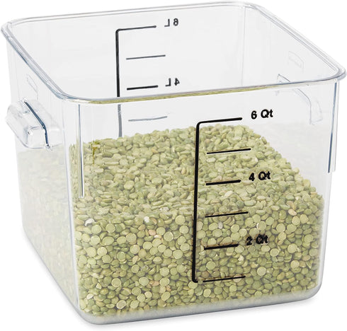 Rubbermaid Commercial Products, Space Saving Square Food Storage Container, 6 Quart, Clear, for Kitchen/Sous Vide/Meal Prep...