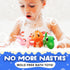 Dinosaur Bath Toys No Holes, Mold Free Baby Bath Toys for Toddlers 1-3, Dino Bath Toys for Tub,Beach,Pool, BPA-Free, Dishwasher-Safe, Infant Batht...