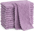 Homaxy 12 Pack Kitchen Dish Cloths (10 x 10 Inches, Purple), Super Soft and Absorbent Coral Velvet Dish Towels, Nonstick Oil Fast Drying Microfibe...