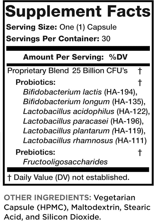 Lean & Pure Prebiotic & Probiotic, 25 Billion Live and Shelf Stable Cultures, 30 Count, Non GMO, Vegetarian, Gluten Free...