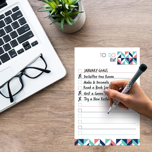 Dry Erase to Do List Vinyl Whiteboard Sticker Decal by Glassboard Studio | Removable & Reusable | Magnetic Fine-Tip Marker Included (6 x 9 inches,...